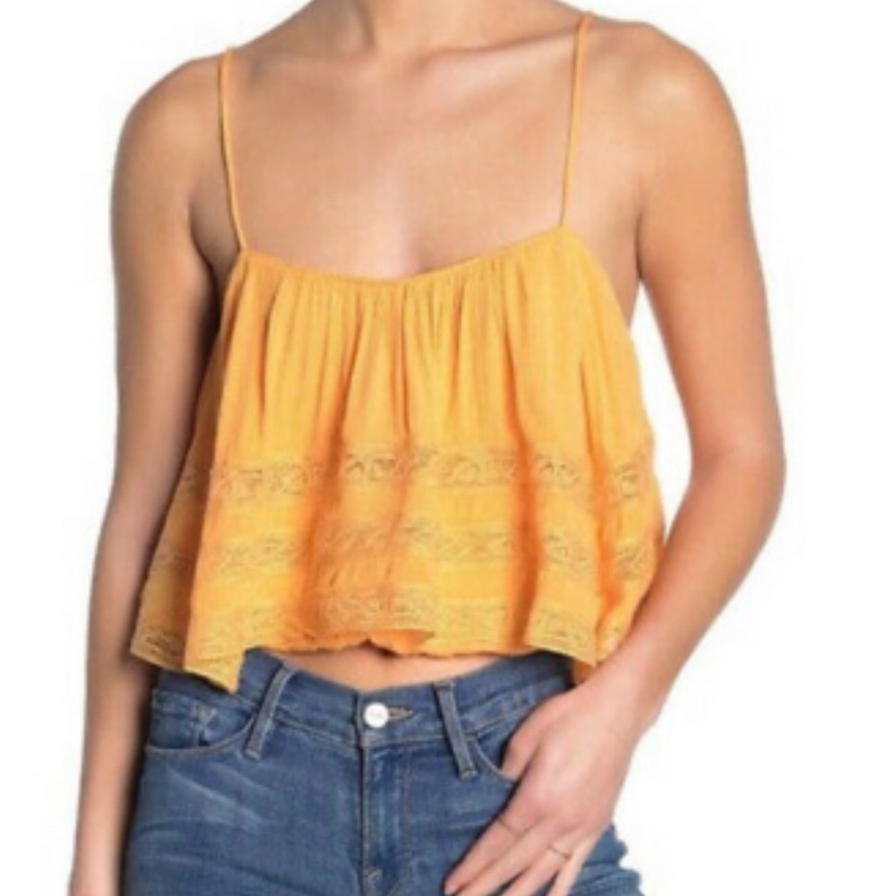Free People Orange Crop Top